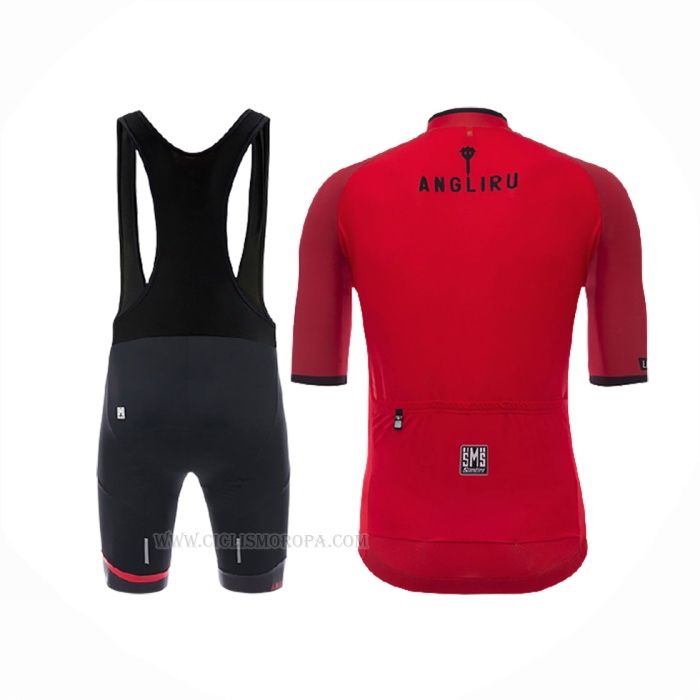 2017 Ropa Ciclismo Angliru Vuelta Espana Rojo Mangas Corta y Culotte Corto